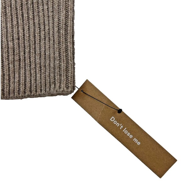 Reformation Garrett Cashmere Cropped Turtleneck Sweater Size L Oatmeal Knit NWT - Picture 13 of 16